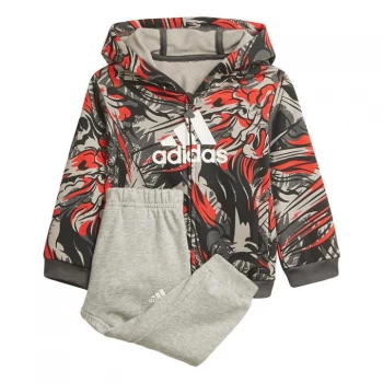 adidas Jogger Set Kids - Grey Six / Vivid Red / White