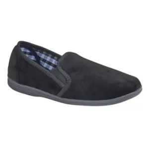 Sleepers Mens Wilson Velour Slippers (6 UK) (Black)