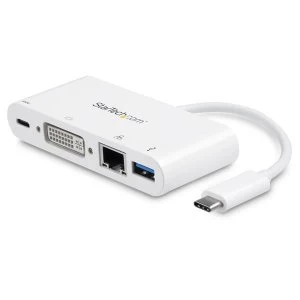 USB C DVI GbE Multiport Adapter 60W PD