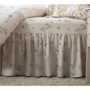 Belledorm Rose Boutique Fitted Valance (Double) (Ivory/Pink/Green)