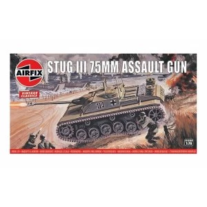 Stug III 75mm Assault Gun 1:76 Vintage Classic Military Air Fix Model Kit