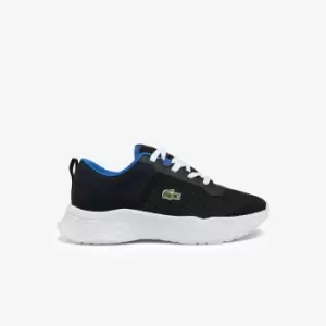 Lacoste Childrens Court-Drive Textile Trainers Size 1 UK Black / Blue