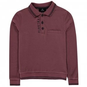 Firetrap Long Sleeve Polo Shirt Junior Boys - Poison Berry