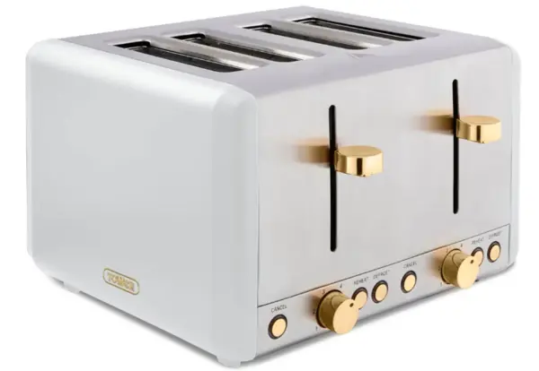 Tower Cavaletto T20051WHT 4 Slice Toaster