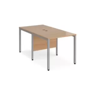 Office Desk 2 Person Rectangular Desk 800mm Beech Tops With Silver Frames Maestro 25