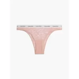 Calvin Klein Lace Brazilian Thong - Nude