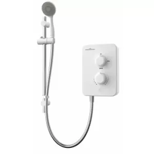 GSM85 Slim Mono 8.5kw Electric Shower White Chrome se cse - Gainsborough