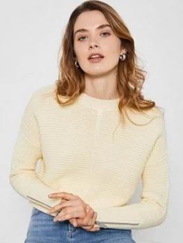 Mint Velvet Stitch Boxy Jumper - Yellow, Size L, Women