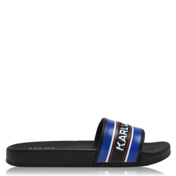 Karl Lagerfeld Striped Sliders - Blue