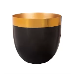 Sass & Belle Polished Gold & Black Metal Planter Medium