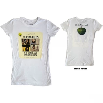 Beatles - The - Long & Winding Road Ladies Large T-Shirt - White