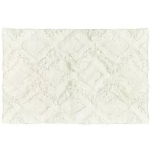 The Linen Yard Diamond Tufted Bath Mat (One Size) (Ivory)