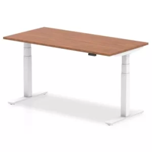 Air 1600 x 800mm Height Adjustable Desk Walnut Top White Leg