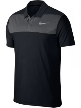 Mens Nike Dry Color Block Polo Black