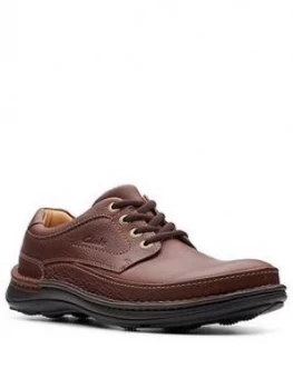 Clarks Nature Three Leather Shoes - Mahogany