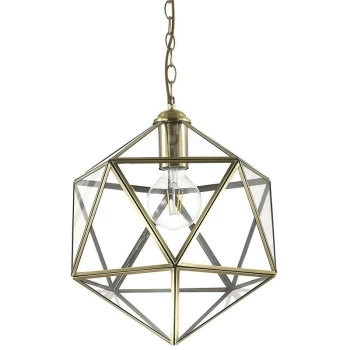 Ideal Lux Deca - 1 Light Ceiling Pendant Burnished Finish, E27