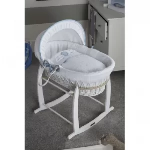 Over The Moon White Wicker Moses Basket