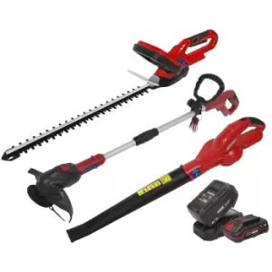 Sealey - CP20VCOMBO6 20V Series 3 x Garden Power Tool Kit - 2 Batteries