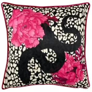 Furn. Serpentine Cushion Black/Pink