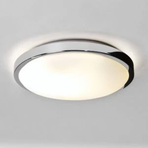 Bathroom Flush 2 Light Ceiling Polished Chrome IP44, E14