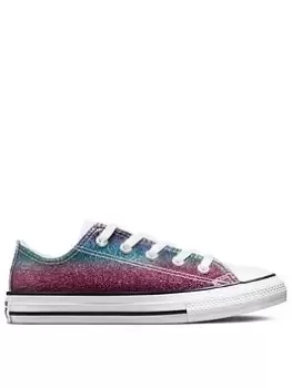 Converse Chuck Taylor All Star Childrens Glitter Drip Trainers - Pink/White