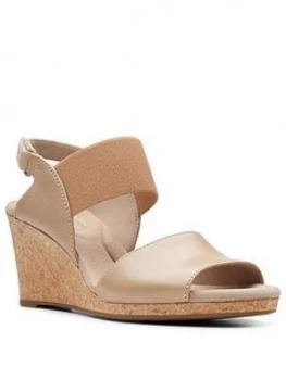 Clarks Lafley Lily Leather Wedge Sandal - Sand