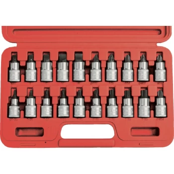 Mech Torx & S/Drive Bit Set 1/2" Sq Dr 20 Pc