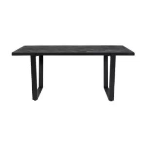 Olivia's Gianni Mango Wood and Iron Dining Table in Black