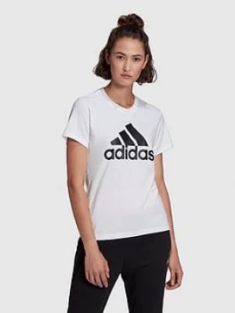 adidas Big Logo T-Shirt - White/Black, Size XL, Women