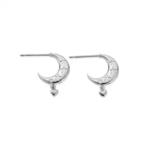 Silver Love By The Moon Huggie Hoop Earrings SEH3394