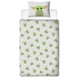 Star Wars:the Mandalorian - The Child Duvet Cover Set (Single) (Grey/Green) - Grey/Green