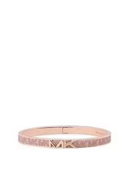 Michael Kors Premium Ladies Logo Bangle Sterling Silver, Rose Gold Size M Women