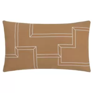 Marzena Geometric Cushion Toffee, Toffee / 30 x 50cm / Polyester Filled