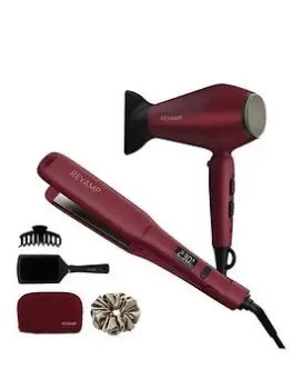 Revamp Progloss Forever Love Burgundy Platinum Hair Dryer & Straightener Gift Set