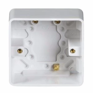 KnightsBridge Pure 47mm 1G Pattress Box With Earth Terminal For PURE Range