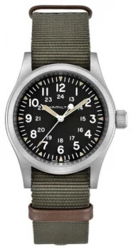 Hamilton Khaki Field Mechanical Nylon Green Strap 80h Power Watch