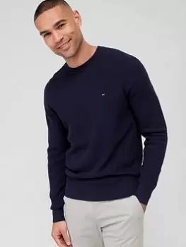 Tommy Hilfiger Interlaced Structure Crew Neck, Blue Size M Men