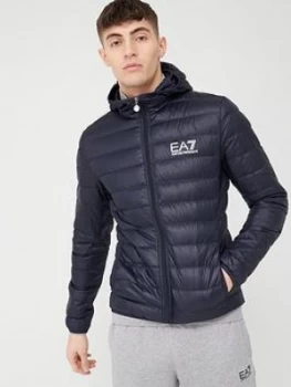 Emporio Armani EA7 Core ID Logo Padded Hooded Jacket Navy Size L Men