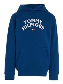 Tommy Hilfiger Boys Flag Hoodie - Deep Indigo, Navy, Size 8 Years