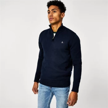 Jack Wills Funnel Neck Half Zip Jumper - Navy