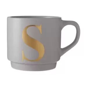 Grey Porcelain S Alphabet Mug