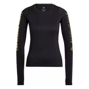 adidas End Plastic Waste Long Sleeve T-Shirt Womens - Black