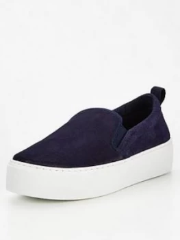 OFFICE Faith Flatform Slip On Plimsoll - Navy, Size 6, Women