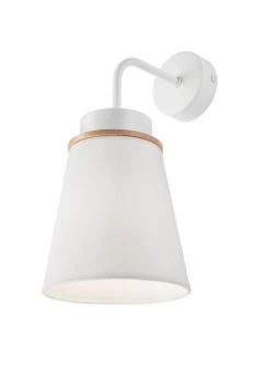 Agustino Dome Wall Light, Fabric Shade, White , 1x E27