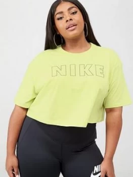 Nike Air Crop Tee (Curve) - Limelight, Limelight, Size 22-24=2X, Women