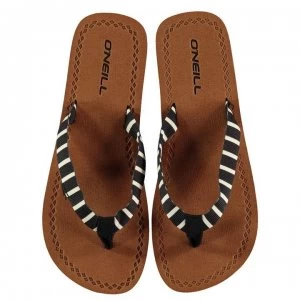 ONeill Woven Flip Flops Ladies - Black AOP Wht