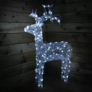 120CM Cool White 120 Flashing LED Indoor Or Outdoor Acrylic Standing Reindeer