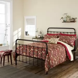 William Morris Bedding, Strawberry Thief Kingsize Duvet Cover, Crimson