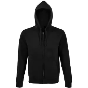 SOLS Mens Spike Full Zip Hooded Sweatshirt (3XL) (Black)