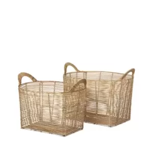 Broste Copenhagen Safi Rectangular Basket Natural Brown